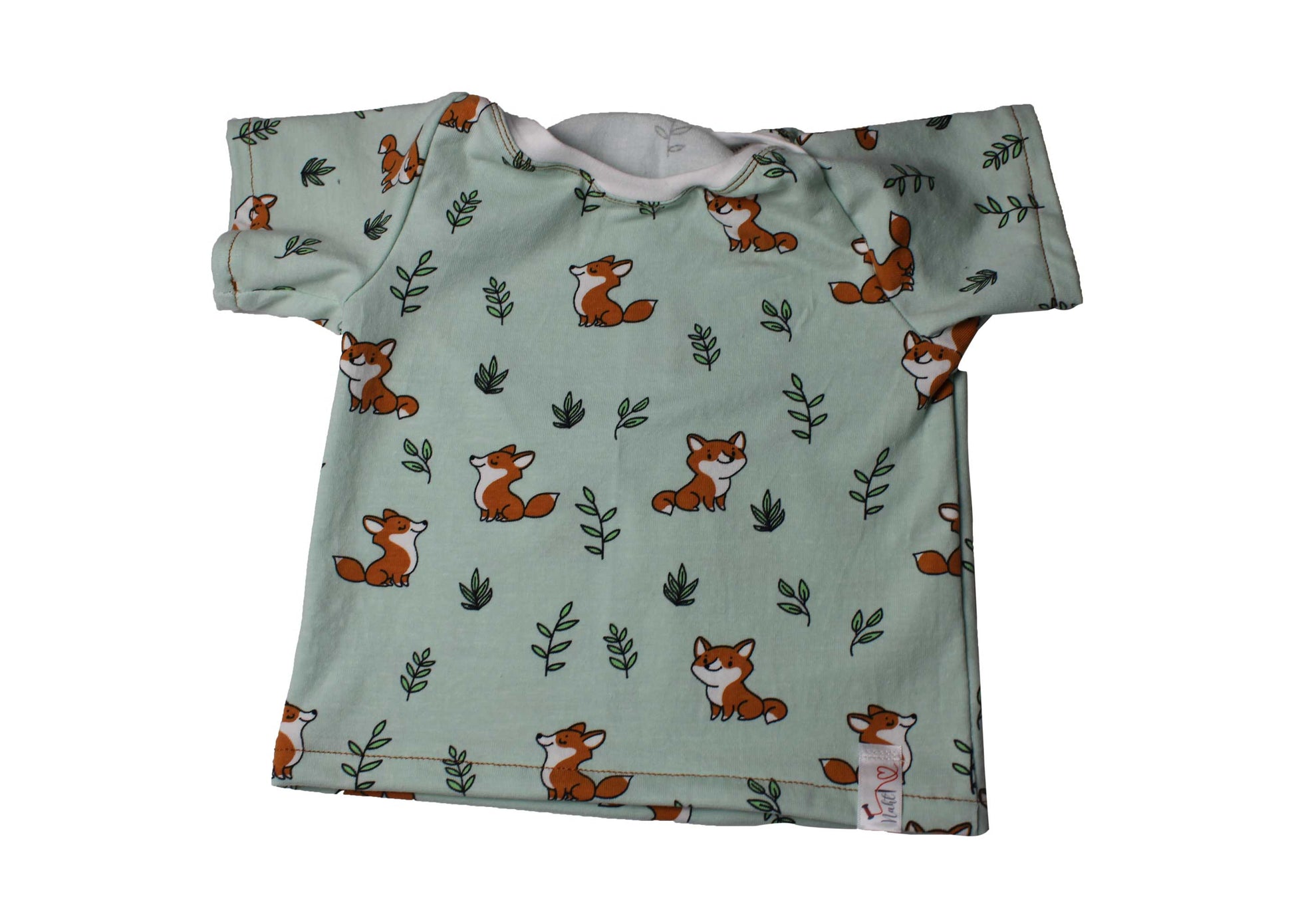 Shirt kurzarm mit Fuchsmotiv mint